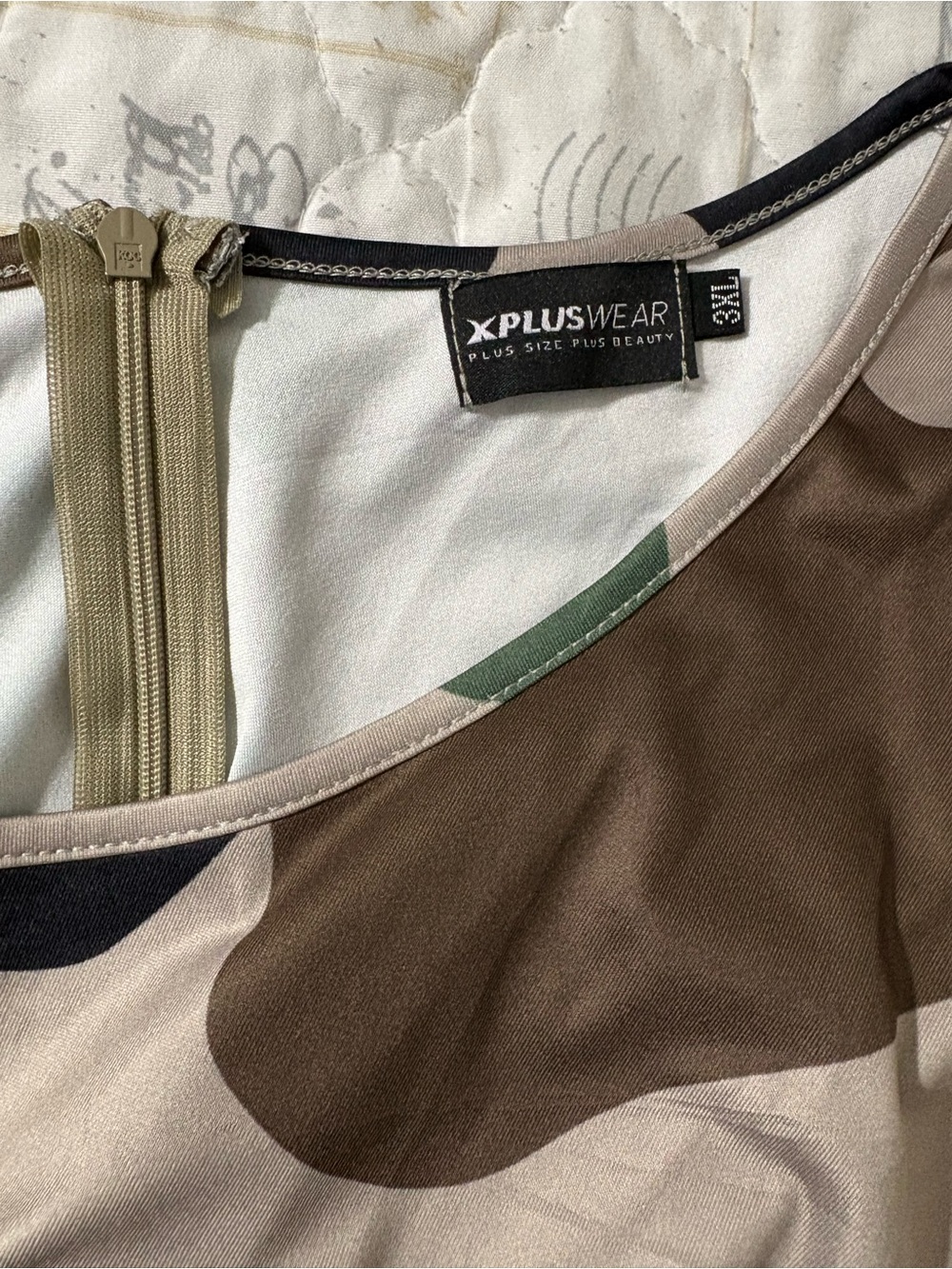 XPlusWear 3XL Abstract Brown & Beige camouflage print dress